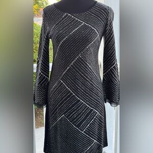 Glam, Unique and Comfy Black and White Sparkly Dress
